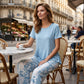 🥳SUMMER HOT SALE🥳💞50K+ SOLD!💥56% OFF! 🔥Casual Round Neck Layered Tunic Top and Wide Leg Pants Set