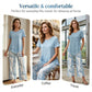 🥳SUMMER HOT SALE🥳💞50K+ SOLD!💥56% OFF! 🔥Casual Round Neck Layered Tunic Top and Wide Leg Pants Set