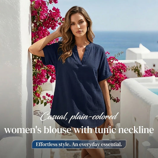🥳SUMMER HOT SALE🥳💞50K+ SOLD!💥50% OFF! 🔥Fashion Loose Solid Color Short Sleeve Top