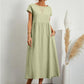 🔥Last Day Sale 50%🔥Summer Fashion Solid Color Cotton Linen Pocket Dress