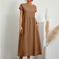 🔥Last Day Sale 50%🔥Summer Fashion Solid Color Cotton Linen Pocket Dress