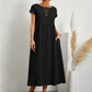 🔥Last Day Sale 50%🔥Summer Fashion Solid Color Cotton Linen Pocket Dress