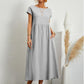 🔥Last Day Sale 50%🔥Summer Fashion Solid Color Cotton Linen Pocket Dress