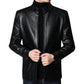 ⏳🍂Herrenjacke aus Leder mit warmem Plüschfutter