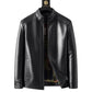 ⏳🍂Herrenjacke aus Leder mit warmem Plüschfutter