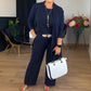 🔥Solange der Vorrat reicht 40 % Rabatt!🎉Elegantes 3-teiliges Set: Langer Cardigan, Oberteil und Hose