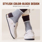 🔥Im Durchschnitt kostet ein Paar 2,5 Euro🔥Herren-Socken in Mid-Calf-Länge mit Farbblock-Design