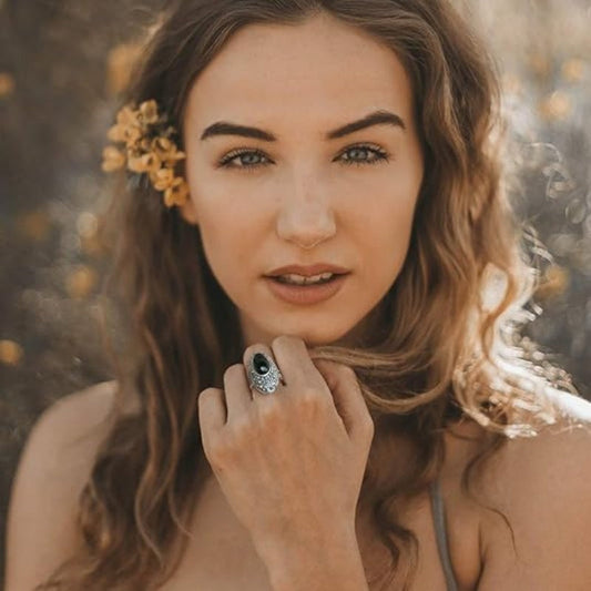 🔥Solange der Vorrat reicht 40 % Rabatt!🎉Dunkler Boho-Barockring für Damen – Vintage & individuell 🖤✨