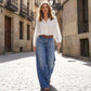 🔥Solange der Vorrat reicht 40 % Rabatt!🎉Damen-Vintage-Hochbund-Weitbeinjeans