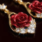 🔥Solange der Vorrat reicht 40 % Rabatt!🌹Elegante Ohrringe mit roten Rosen