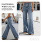 🌸 2026 Frühling/Sommer: Damen-Hochtaillierte Weitbeinjeans – Retro-Knöpfe, Seitenschlitze & Stretch-Denim – Schlankmachend & Trendig, S-2XL