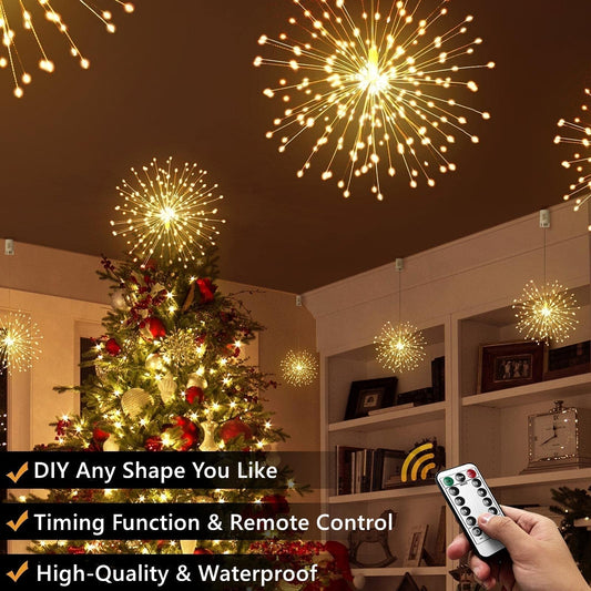 🔥Solange der Vorrat reicht 40 % Rabatt!🎉Hängende Starburst Fairy Lights für Weihnachten