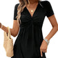 👗 40% RABATT! 🎀 Damen V-Ausschnitt-Kleid mit Knoten- & Raffdetail – ärmellos, taillenbetont & feminin – Fließender Stoff, perfekt für Sommerpartys, Büro oder romantische Anlässe 💃