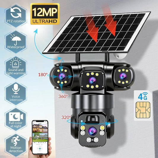 🔎 70% RABATT! 📷 6K 9MP 3-Linsen Outdoor-Kamera – 10x Zoom, 360° PTZ, Farb-Nachtsicht & IP66 wasserdicht – perfekt für Rundumschutz 🛡️
