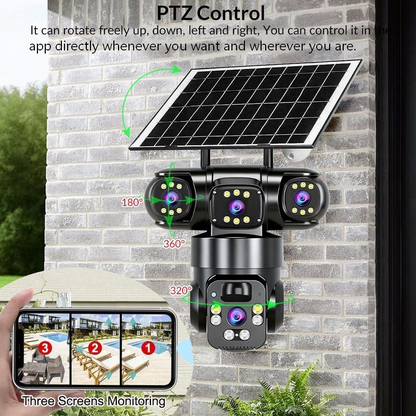 🔎 70% RABATT! 📷 6K 9MP 3-Linsen Outdoor-Kamera – 10x Zoom, 360° PTZ, Farb-Nachtsicht & IP66 wasserdicht – perfekt für Rundumschutz 🛡️