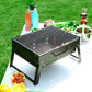 Faltbarer tragbarer Grill mit Schublade und Ständer