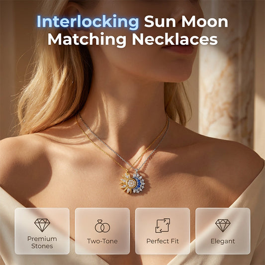 🔥2026 New Arrival ＆ Hot Sale ＆ 50％ Off🔥Sun and Moon Pendant Necklace with Rhinestones