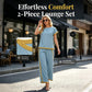 👚 LIMITED-TIME 50% RABATT! 🍃 Damen Casual 2-Teiler – Kontrastbesatz, Abgestimmtes Top & Hose ✨