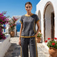 👚 LIMITED-TIME 50% RABATT! 🍃 Damen Casual 2-Teiler – Kontrastbesatz, Abgestimmtes Top & Hose ✨