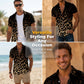 👕 50% RABATT! ✨ Herren Kurzarmhemd mit Leopardenmuster & Knopfleiste – Schwarz, Polyester – Wildes Design, atmungsaktiv & perfekt für Partys, Strand oder heiße Sommertage – auffälliger Look mit Komfort 🐆