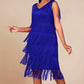 ⏰🔥50% RABATT nur kurze Zeit💰👗Ärmelloses Flapper-Kleid für Damen mit V-Ausschnitt und Fransen✨