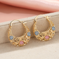 🔥2026 New Arrival ＆ Hot Sale ＆ 50％ Off🔥Gold-Plated Crescent Hoop Earrings with Enamel Flowers – Delicate, floral charm & perfect for everyday elegance or gifting 🌸