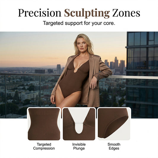 👙 NUR FÜR KURZE ZEIT: 50 % RABATT! ✨ Figurformender Body mit V-Ausschnitt für Damen – geschmeidig, stützend, vielseitig 💫