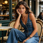 👖 LIMITED-TIME 40% OFF! 💥 Women's Denim Jumpsuit – Button-Front, Wide-Leg, Cotton Blend ✨