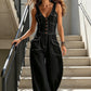 👖 LIMITED-TIME 40% OFF! 💥 Women's Denim Jumpsuit – Button-Front, Wide-Leg, Cotton Blend ✨