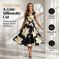 👗✨ 40% RABATT! Figurbetonendes A-Linien Blumenkleid – Sommerliches ärmelloses Midi-Kleid mit Taillenband für den perfekten Auftritt 🌸