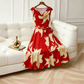 👗✨ 40% RABATT! Figurbetonendes A-Linien Blumenkleid – Sommerliches ärmelloses Midi-Kleid mit Taillenband für den perfekten Auftritt 🌸