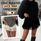 👗🔥 40% RABATT! Chic Pleated Lace Trim Mini Skirt – Plisseefalten, zarte Spitze, perfekt für den Sommer 🌸💨
