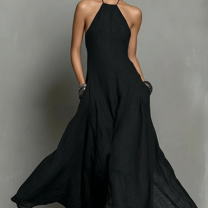 👗 NUR FÜR KURZE ZEIT: 40 % RABATT! ✨ Elegantes, ärmelloses Neckholder-Maxikleid für Damen
