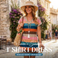 👗 JETZT 50 % RABATT! 🌬️ T-Shirt-Kleid mit V-Ausschnitt – Lässig & luftig – Sommer-Must-have ☀️