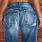 👖 LIMITED-TIME 40% OFF! 💥 Women's Distressed Slim Fit Flare Jeans – Edgy Ripped, Vintage Wash, Leg-Elongating ✨
