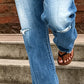 👖 LIMITED-TIME 40% OFF! 💥 Women's Distressed Slim Fit Flare Jeans – Edgy Ripped, Vintage Wash, Leg-Elongating ✨