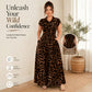 🌸 60% OFF NOW! 🌸Women's Elegant Leopard Print Lapel Dress