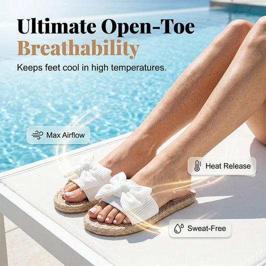 🔥While Supplies Last 50% OFF!🎉 Elegant Bow Flat Sandals