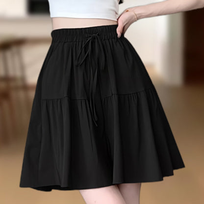 📢📢41% OFF !! ⏰Women High Waist Skirt Pants Wide Leg Ruffle Culottes