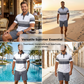 🔥Men's Short Sleeve Casual Set, Summer Beach Fashion Sport Wear, Plaid Pattern, Slim-Fitting, Above the Knee
