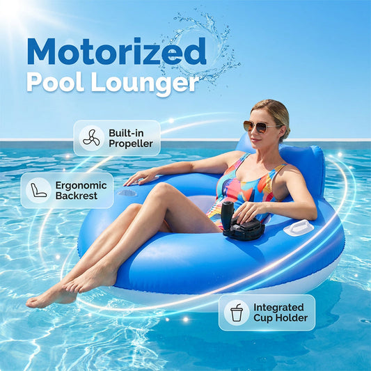 📢📢50% OFF !! ⏰Motorized Inflatable Pool Lounger with Propeller