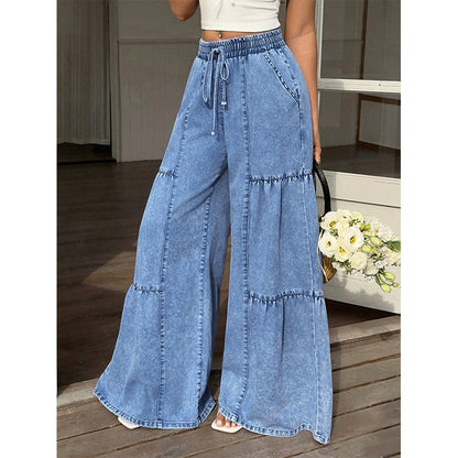 👖 40% OFF NOW! 🌸 Women's High Waist Wide Leg Denim Pants – Stretchy & vintage wash – Flattering, relaxed fit – perfect for casual or smart-casual days ✨🌿