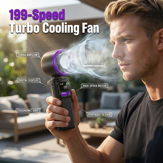 💡🌀 40% OFF!💨199-Speed Digital Display HandheldCooling Fan